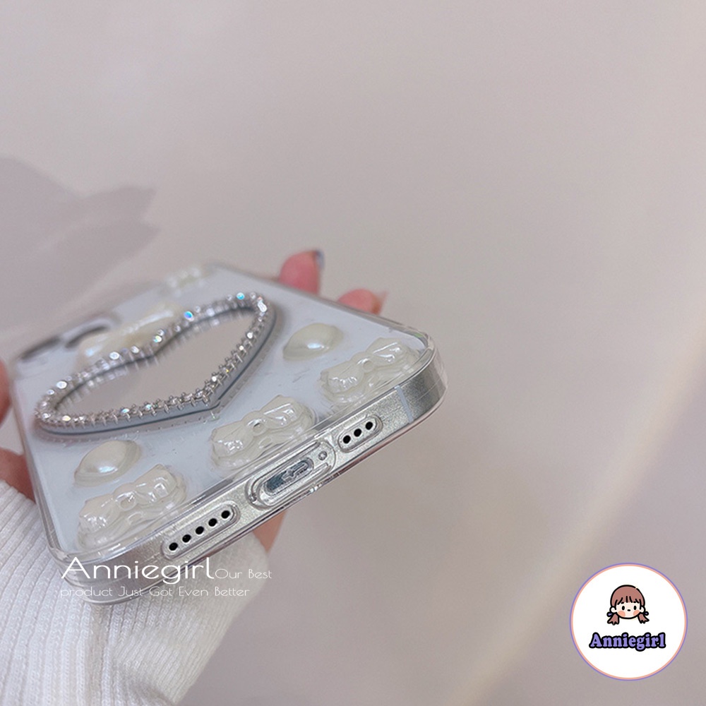 Ốp điện thoại TPU mềm mặt gương chống bám vân tay họa tiết bướm 3D phối nơ cho IPhone 14 13 12 11 pro max