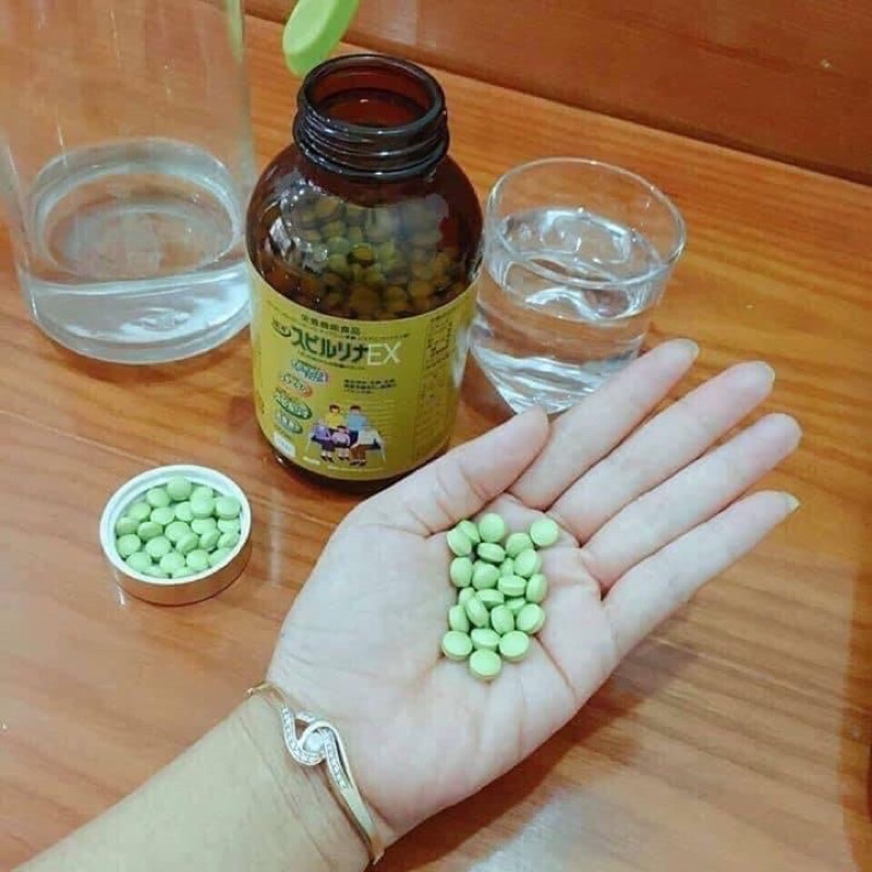 Spirulina EX Tảo vàng cao cấp Nhật Bản hộp 2000 viên (2 lọ) mẫu mới