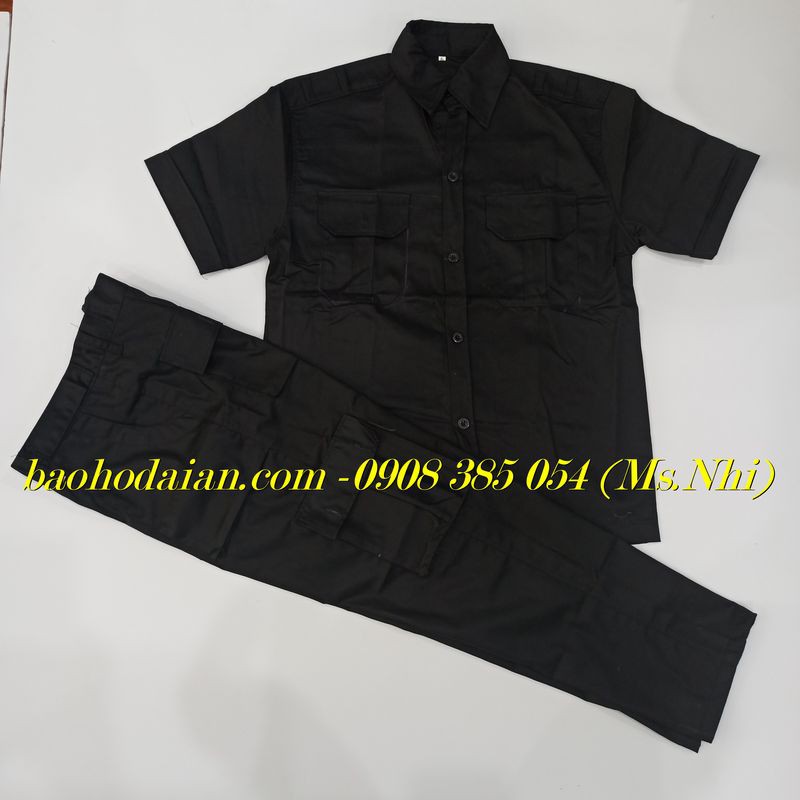 Đồng phục vệ sỹ- bảo vệ màu đen, vải thoáng mát, kiểu dáng sang trọng- Hình thật, có sẵn