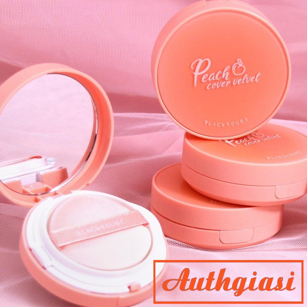 [Mã COS1111 giảm 8% đơn 250K] Phấn nước Black Rouge Peach Cover Velvet Cushion độ che phủ tốt giúp da mịn màng | Thế Giới Skin Care