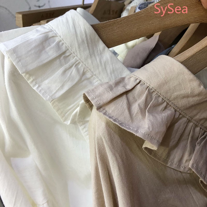 Áo Sơ Mi Tay Dài Dáng Rộng Vải Cotton Thời Trang Mùa Thu Cho Nữ