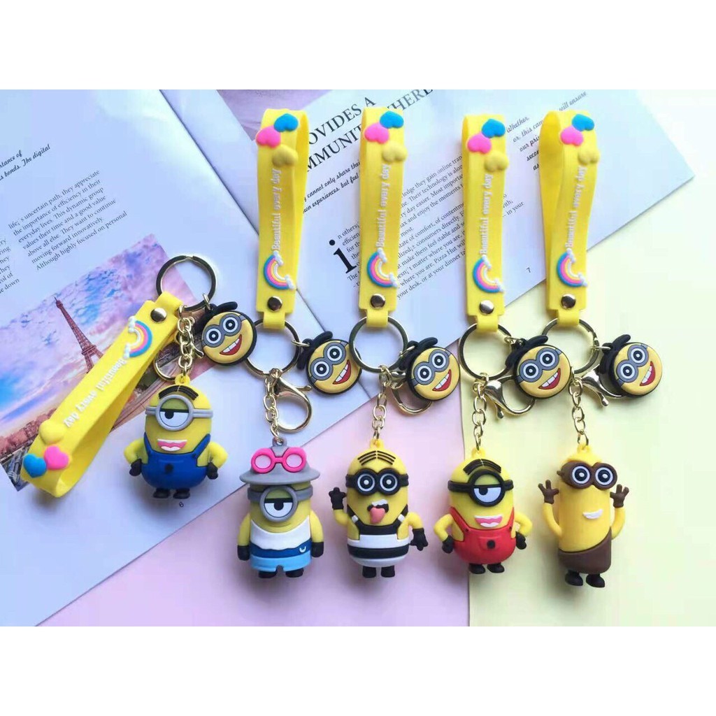 Móc Chìa Khóa Nhiều Hình Màu Sắc Dễ Thương Kèm Dây Đeo