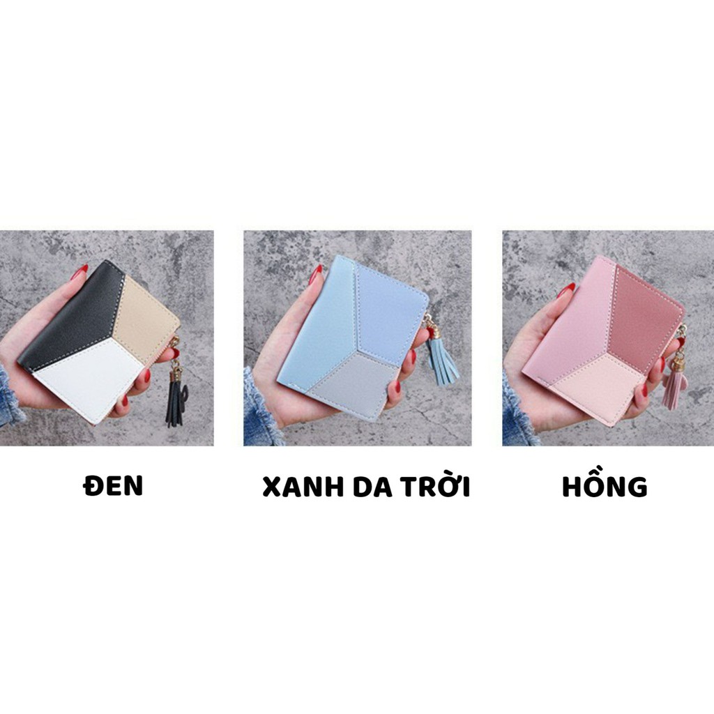 Ví Mini Nữ Cầm Tay Cao Cấp Nhỏ Gọn Bỏ Túi Phối Màu Style Hàn Quốc mẫu 137G