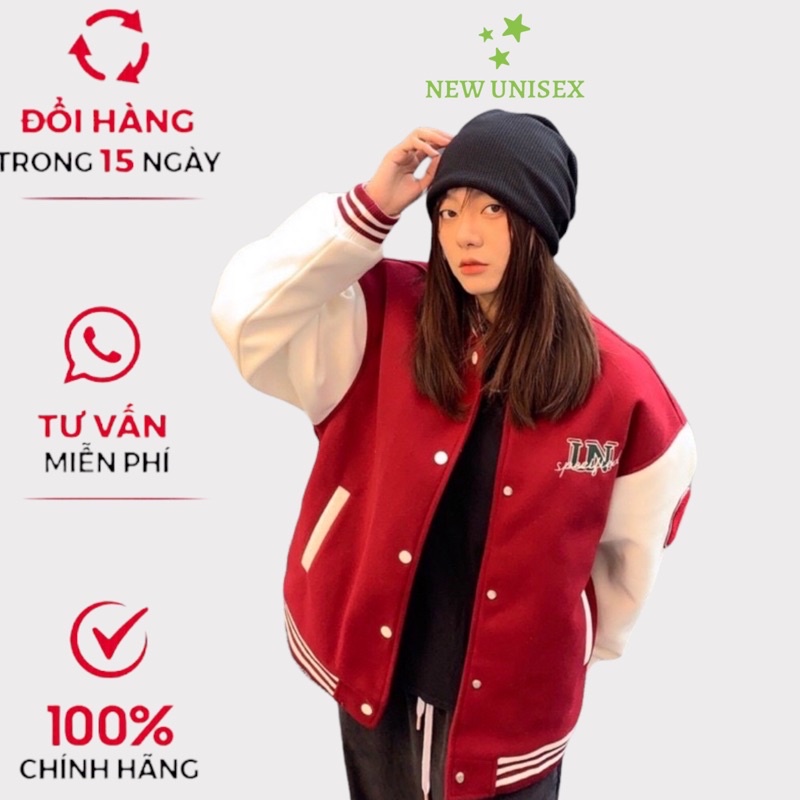 Áo Khoác KaKi Cotton 2 Lớp Bomber Cúc Bấm Phối Tay Trắng In Chữ Siêu Dễ Thương UT170 [NewUnisex]