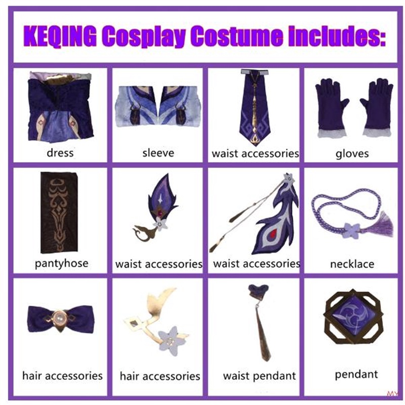 Trang Phục Hóa Trang Halloween Nhân Vật Hoạt Hình Genshin Va Chạm Keqing