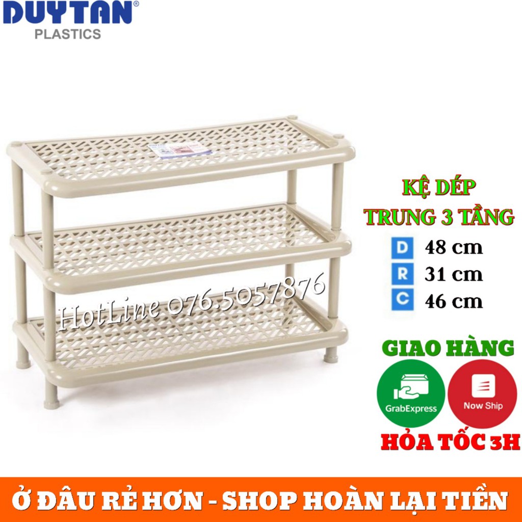 Kệ dép nhựa Trung duy tân 3 Tầng ( KT : 48 x 30.5 x 46 cm )