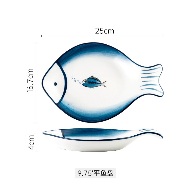 Bộ bát đĩa gốm sứ hình cá nhiều kiểu dáng