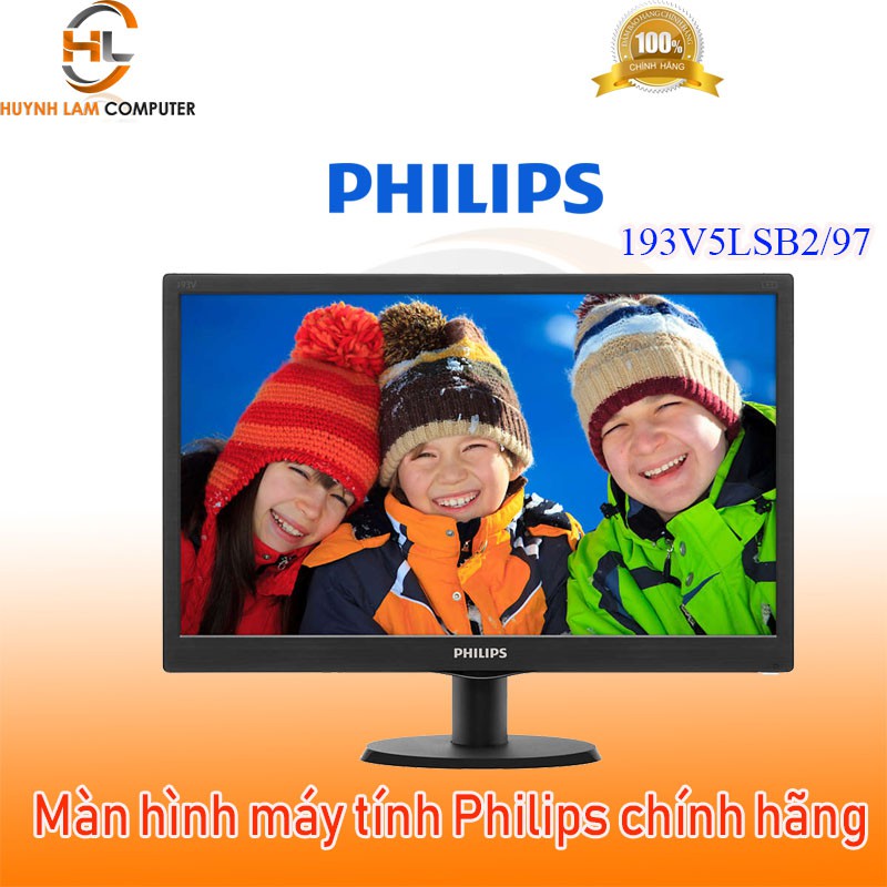 Màn hình máy tính 19inch Philips LCD 193V5LSB2/97 VGA chính hãng DGW phân phối