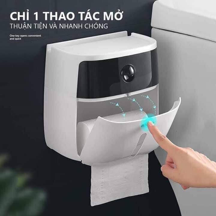 Hộp đựng giấy vệ sinh Ecoco dán tường cao cấp 2 tầng - Gia Dụng SAPOO