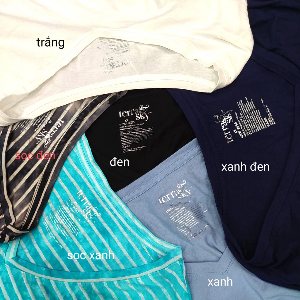 Áo tay ngắn plus size nữ Terrac 180kg đổ lại