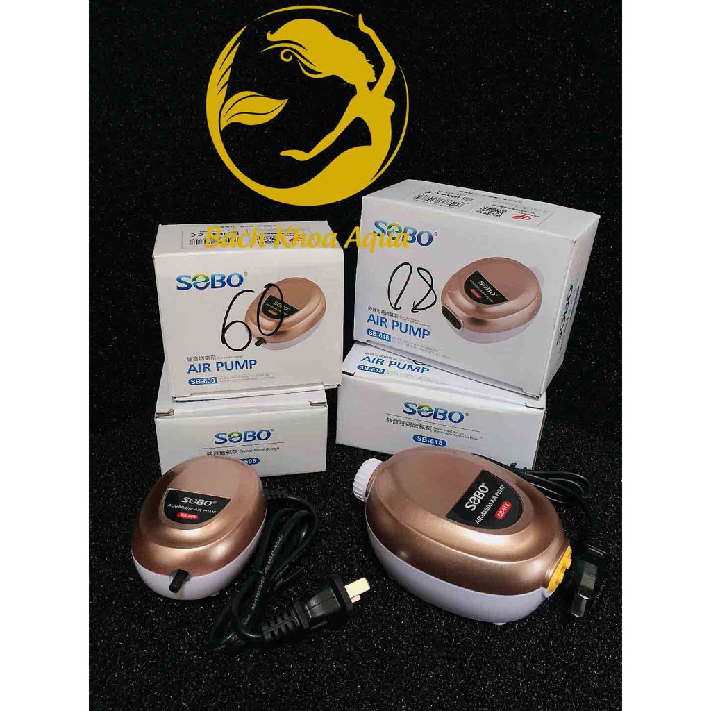 Máy sủi khí oxy 2 vòi SOBO SB-618 và 1 vòi SB-608