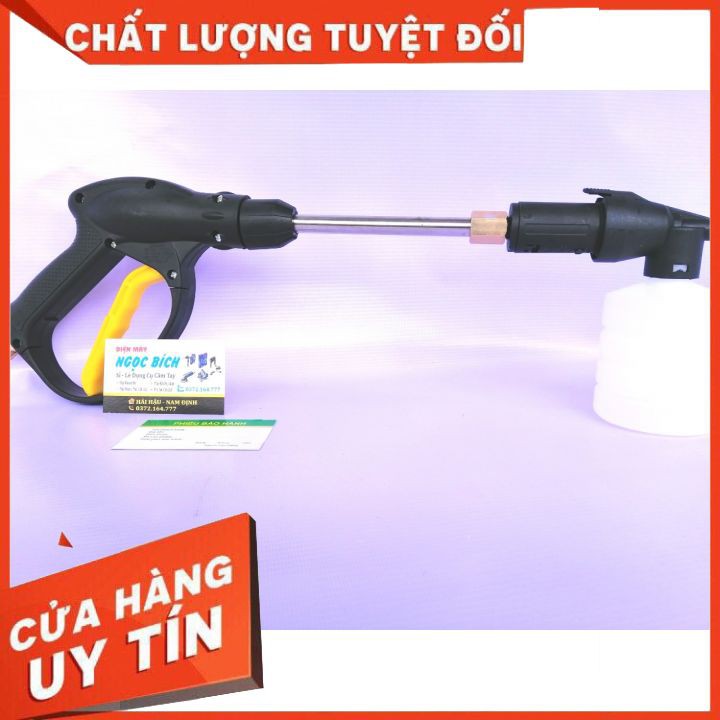 [RẺ VÔ ĐỊCH] Súng Rửa Xe Tăng Áp Kèm Cán Nối INOX Và Bình Phun Bọt Tuyết