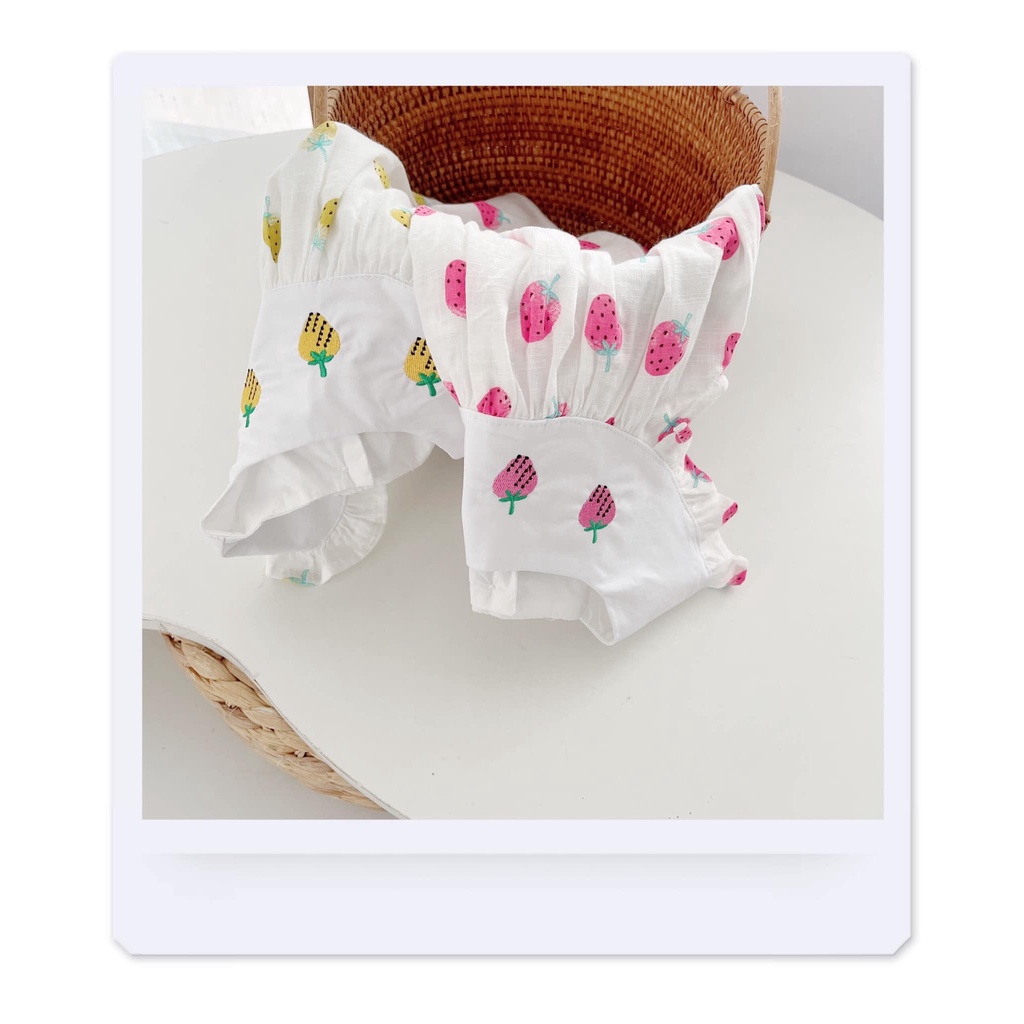 Váy dâu tây cộc tay