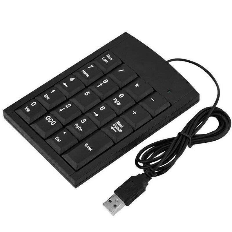 1 Bàn Phím Số Mini Có Dây Usb Nhiều Màu Cho Laptop / Notebook