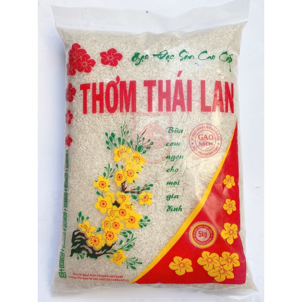Gạo Thơm Thái 🌾𝐁𝐀𝐎 5 𝐊𝐆 🌾𝐅𝐑𝐄𝐄 𝐒𝐇𝐈𝐏🌾 Gạo Thơm Ngon Thượng Hạng