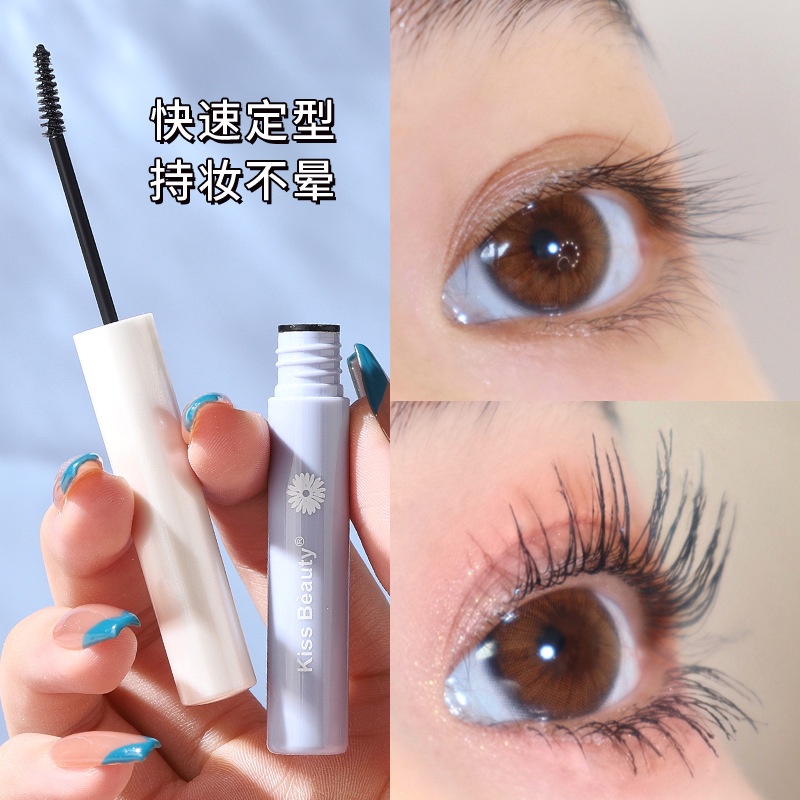 KISS BEAUTY Mascara Đầu Cọ Nhỏ Kháng Nước Chuốt Làm Dày / Cong Lông Mi Không Vón Cục Tiện Dụng
