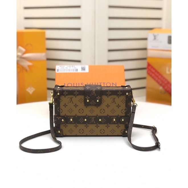 Túi đeo chéo hộp cao cấp mẫu mới thương hiệu Louis Vuitton LV Box Petite Malle Monogram