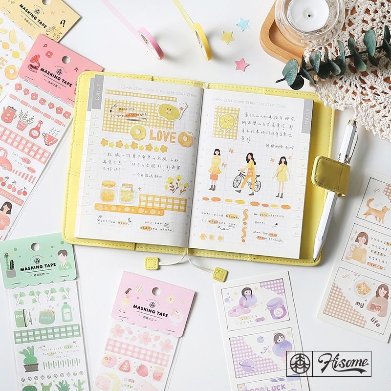 Dãy sticker washi trang trí