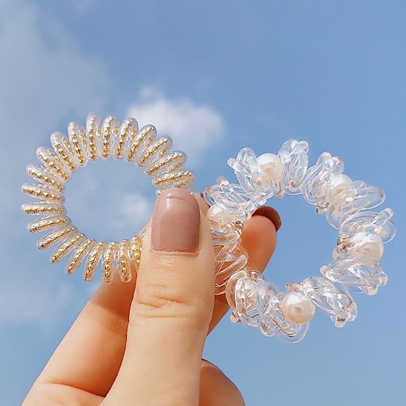 Dây cột tóc cao su trong suốt thời trang Hàn Quốc trẻ trung cho nữ