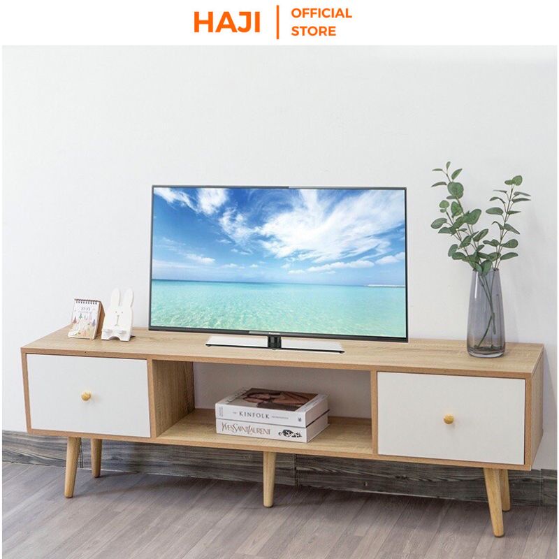 Kệ Tivi HAJI để sàn có ngăn kéo lưu trữ, Tủ kệ trang trí cho không gian phòng khách thêm sang trọng hiện đại A155
