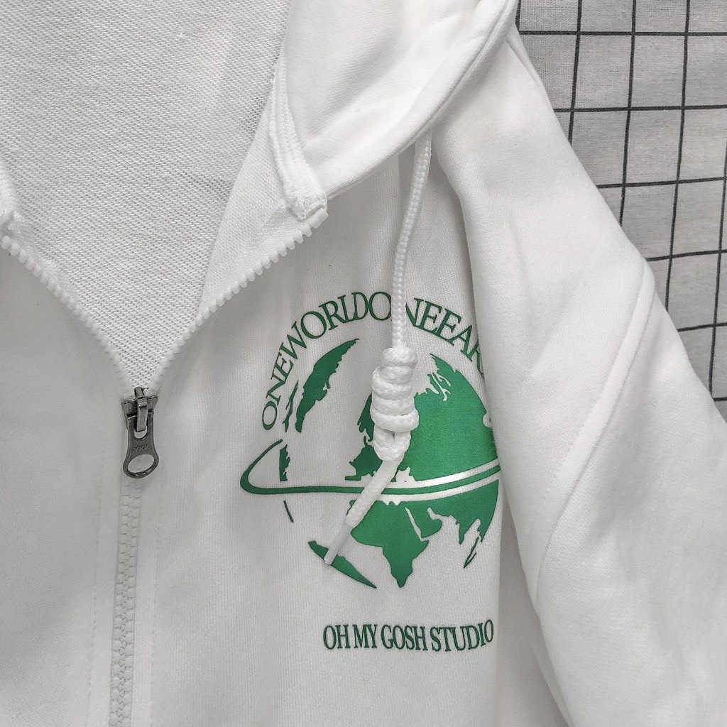 Khoác Nỉ Hoodie Dáng Rộng In Hình Quả Cầu Mũ To Uniswx Dáng Rộng Phong Cách Hàn Quốc