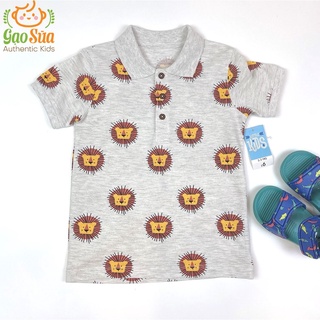 Áo polo bé trai, cotton, áo thun cho bé hãng Geo authentic họa tiết sư tử cho bé trai size 2y-6y
