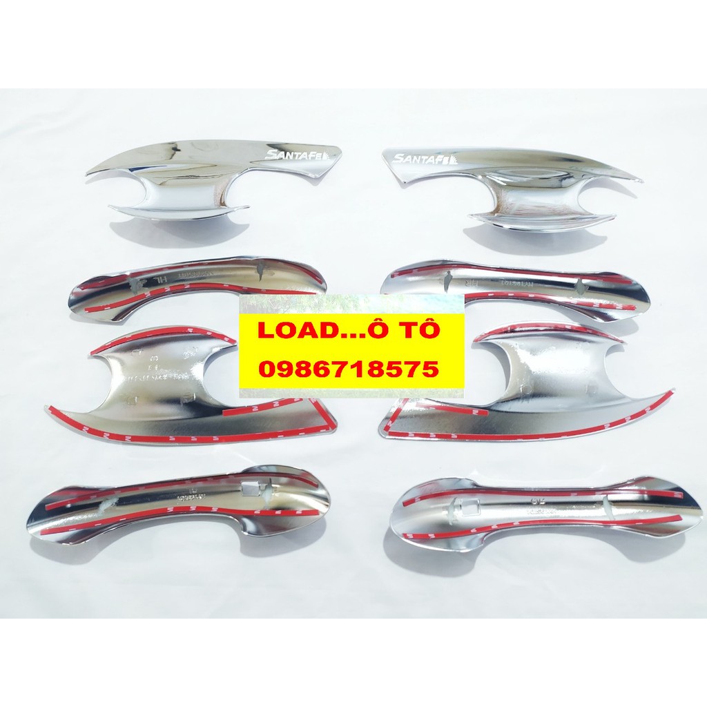 Bộ Ốp Tay Nắm Và Hõm Cửa Huyndai Santafe 2022-2018 Nhựa ABS mạ Crom