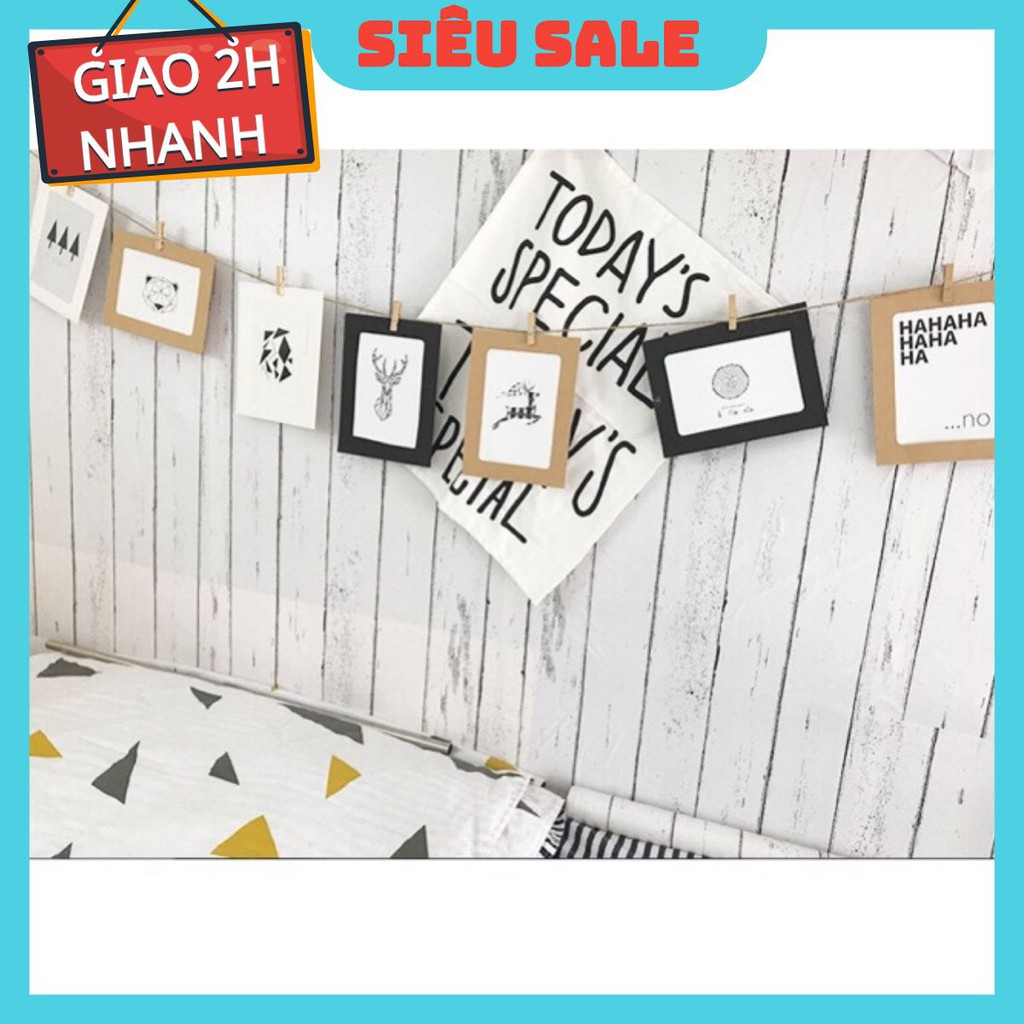 10m Giấy dán tường (decal cuộn) giả gỗ trắng trang trí đẹp khổ 45cm