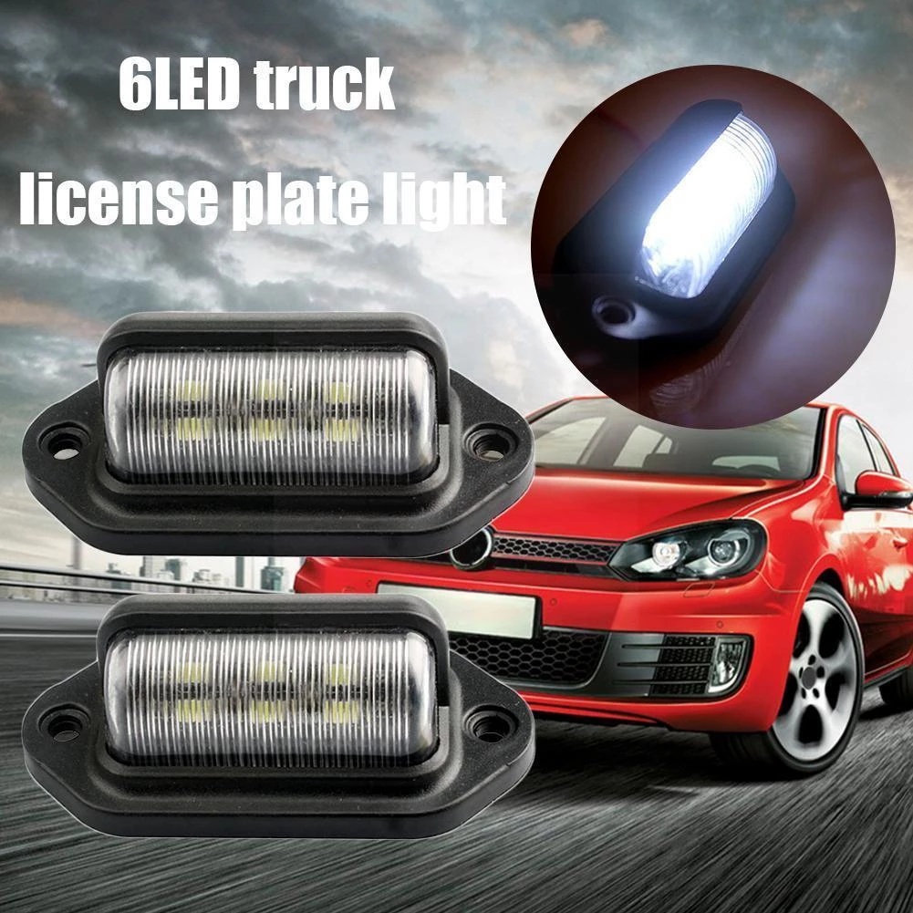Set 2 đèn LED thay thế xi nhan 6 bóng gắn biển số đuôi xe tải/tàu thuyền SUV RV 12v