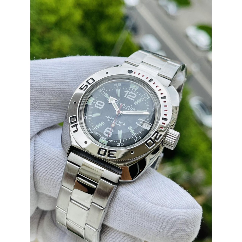 Đồng hồ Nga Vostok Amphibia 710640. Đồng hồ nam Vostok máy cơ tự động Automatic, size mặt 42, chống nước tốt 20 ATM