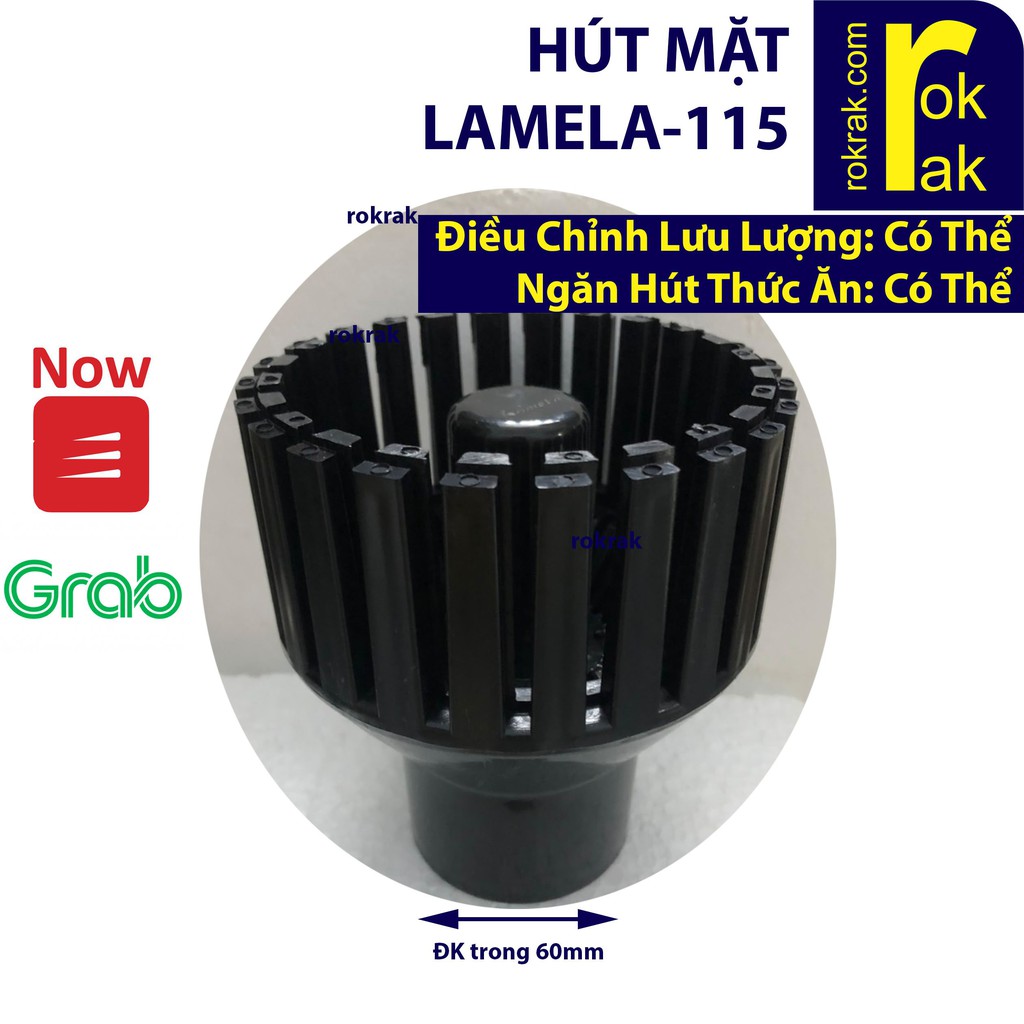 GIÁ SỈ-Hút mặt đúc hồ cá Koi Lamela 115 (phi chờ 60mm) có thể chỉnh lưu lượng và ngăn CUỐN thức ăn nổi khi cần