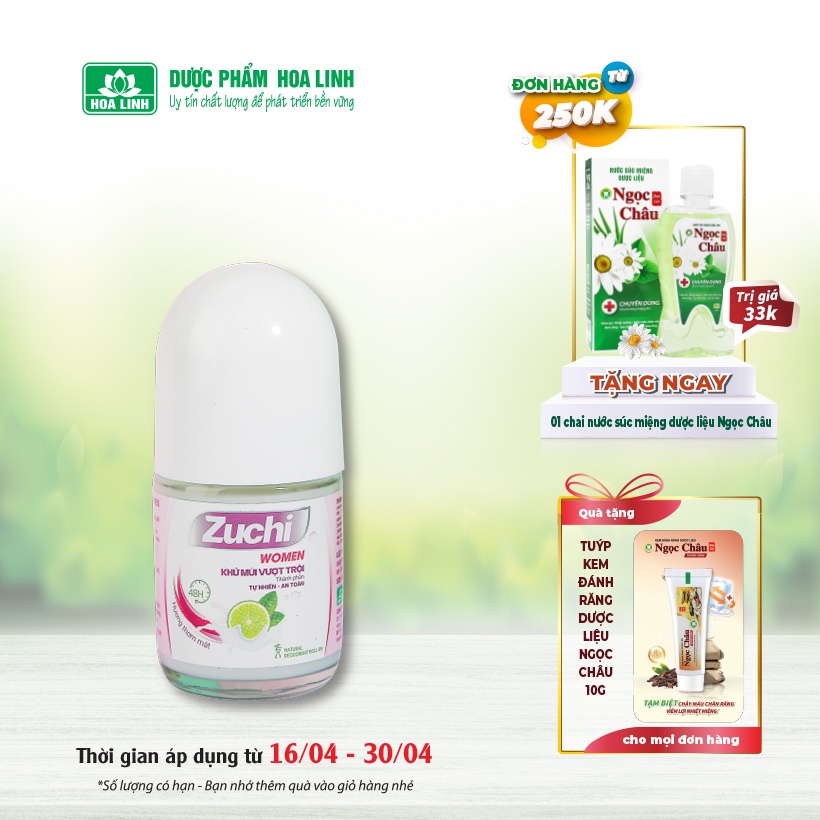 Lăn khử mùi Zuchi (Women) Hương thơm mát 25ml