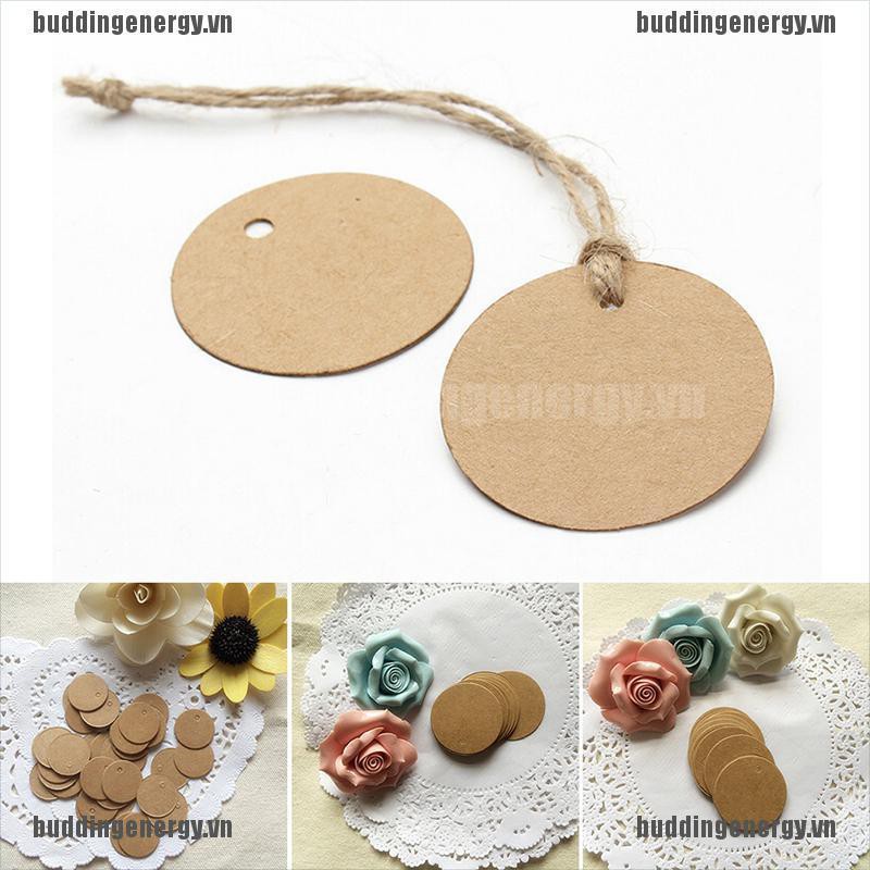 Bộ 100 Miếng Giấy Tròn Màu Nâu Dùng Đánh Dấu Tiện Dụng