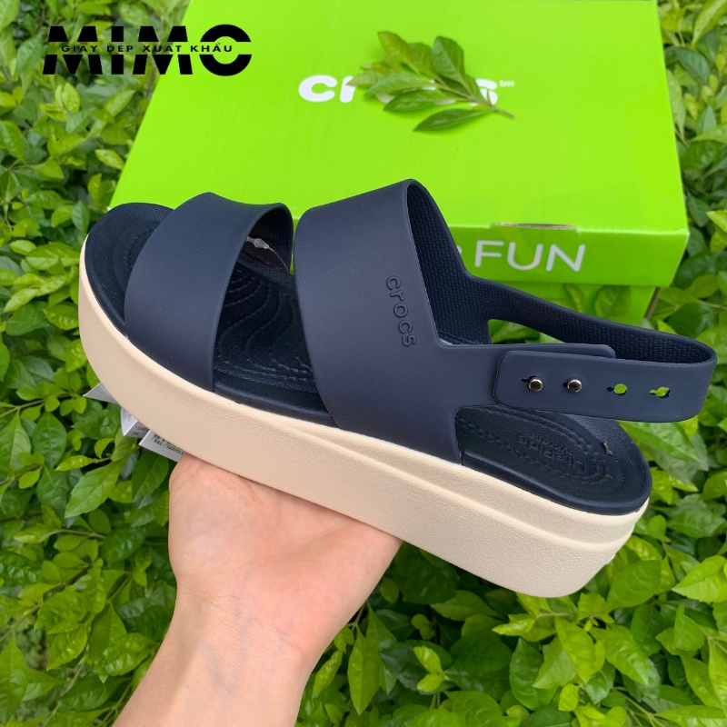 Sandal Cross Brooklyn đế cao 5p màu navy siêu êm nhẹ, bền đẹp cho nữ