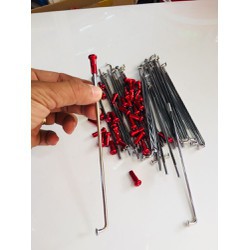 Căm mạ crom chân đỏ 2 bánh trước sau