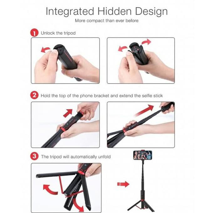 Gậy Chụp Ảnh Selfie Blitzwolf Bw-Bs10 Kết Nối Bluetooth Đen | BigBuy360 - bigbuy360.vn
