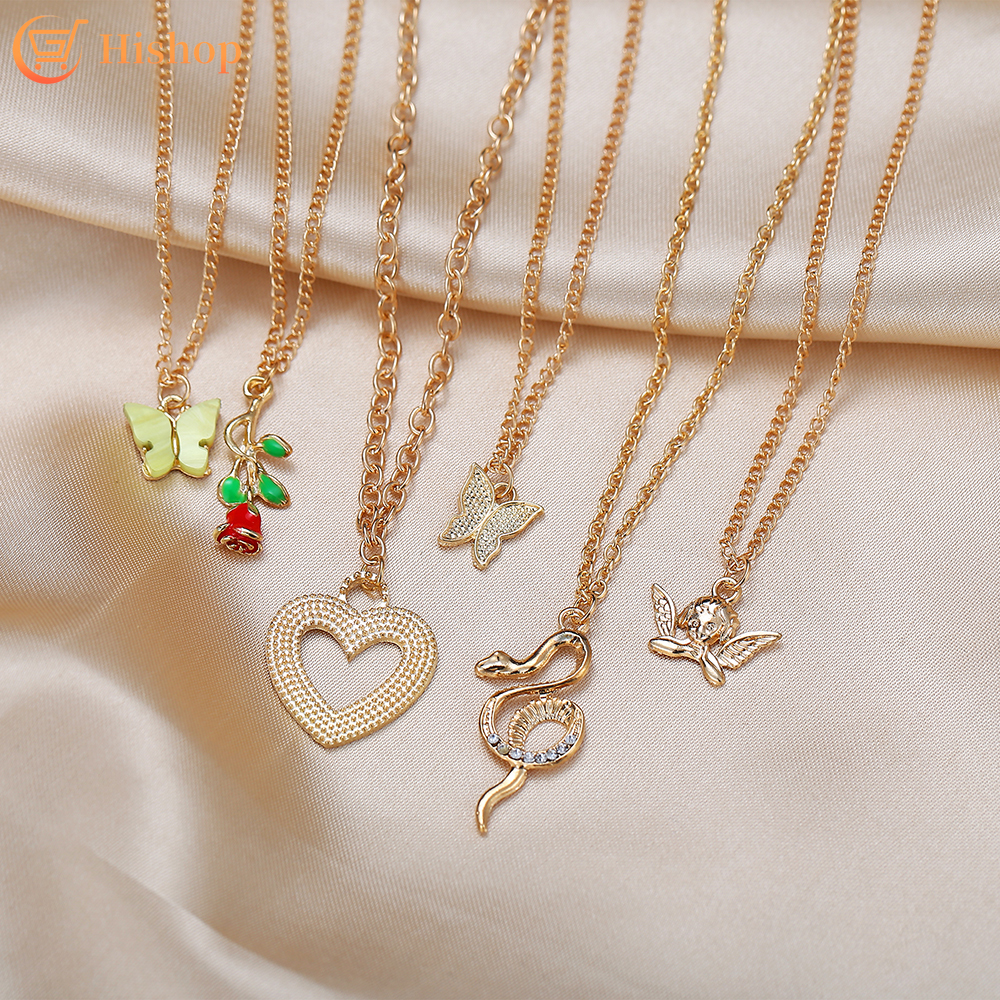 vòng cổ Mặt Hình Bươm Bướm Đính Đá Thời Trang Cho Nữ