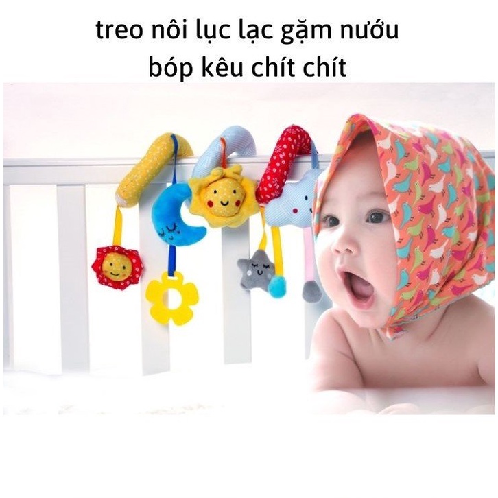 Đồ Chơi Treo Cũi Nôi Treo Xe Đẩy Có Xúc Xắc Lục Lạc Gặm Nướu Bóp Kêu Chút Chít JJOVCE TN20