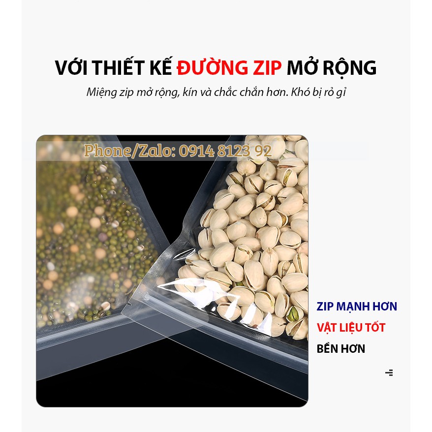 Túi zipper trong suốt 2 mặt