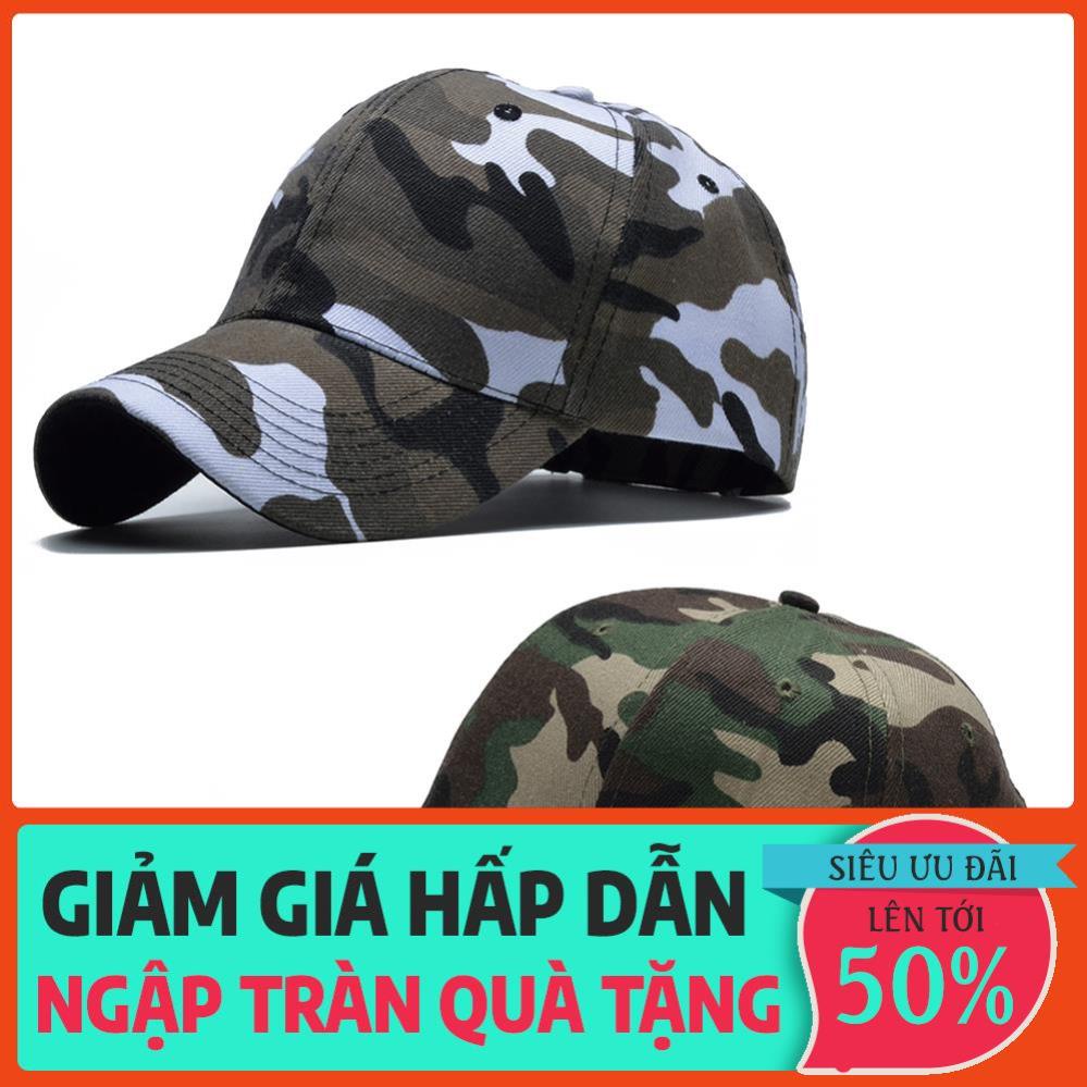 Mũ lưỡi trai họa tiết rằn ri phong cách quân đội thời trang cho nam và nữ xịn