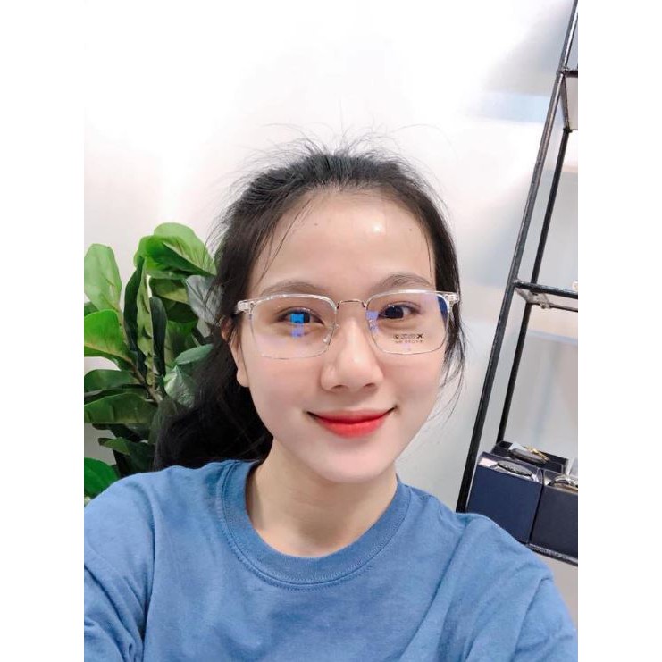 Gọng Kính Vuông Cận Cắt Vành Nam Nữ 770 đã đeo là XINH -Nhận Cắt Mắt-Tặng kèm hộp+khăn+Chai nước lau kính | BigBuy360 - bigbuy360.vn