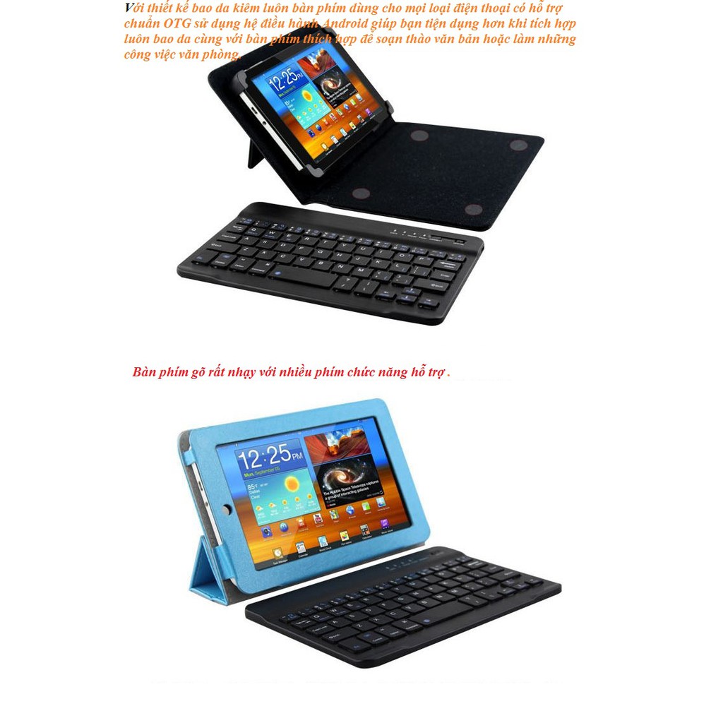 Bao da bàn phím Có chuột dùng cho Điện Thoại, Máy Tính Bảng 10 Inch  dùng cho hệ điều hành androi
