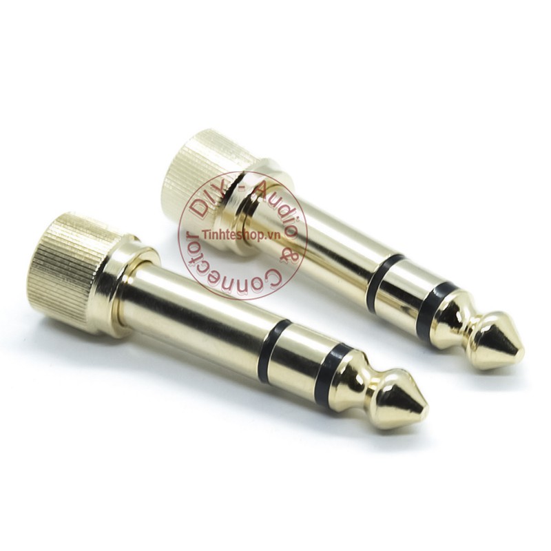 Đầu chuyển 6.5 ra 3.5 vặn ren cho headphone DJ gold 24K