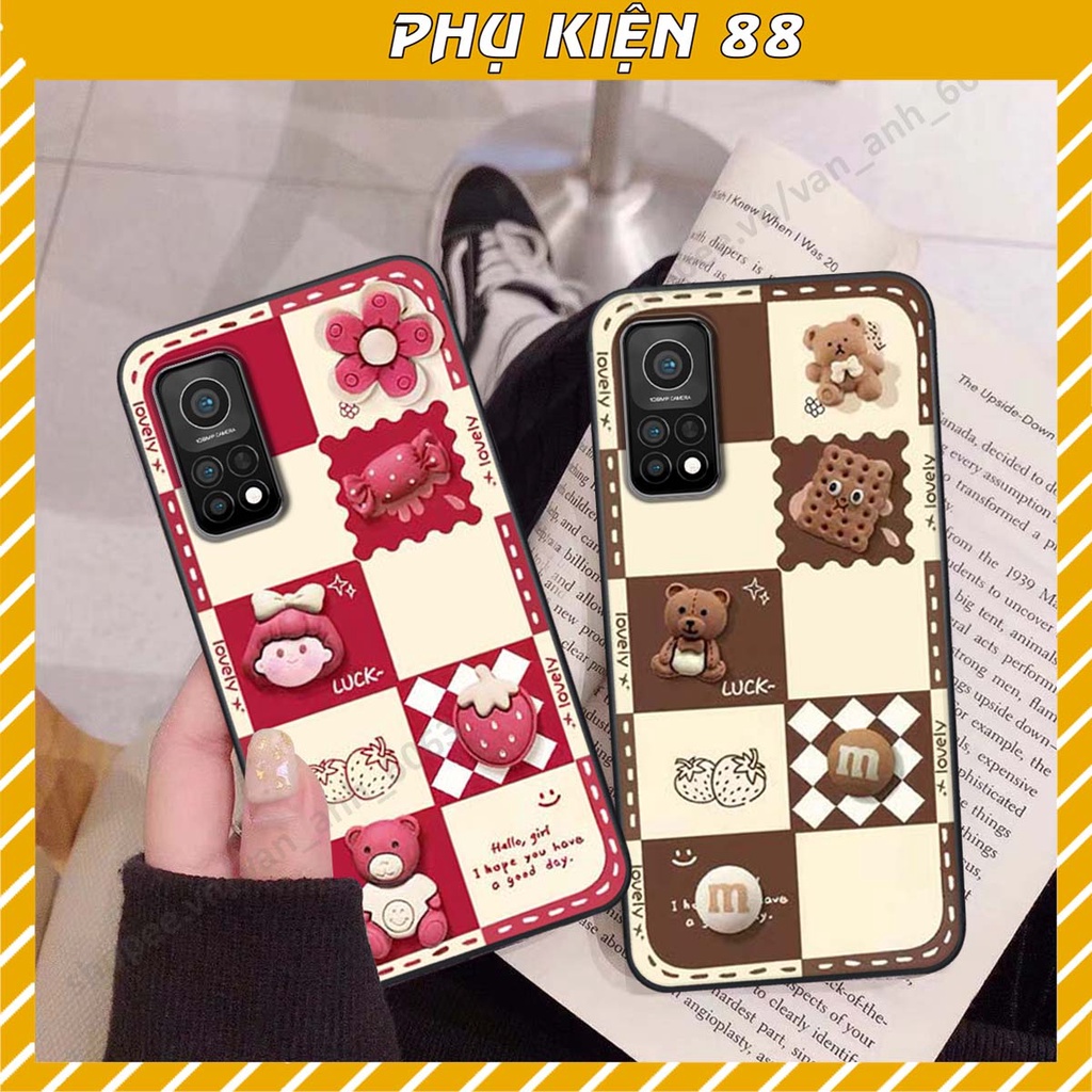 Ốp lưng Xiaomi Mi 10T Pro hình gấu, kẹo dễ thương cute