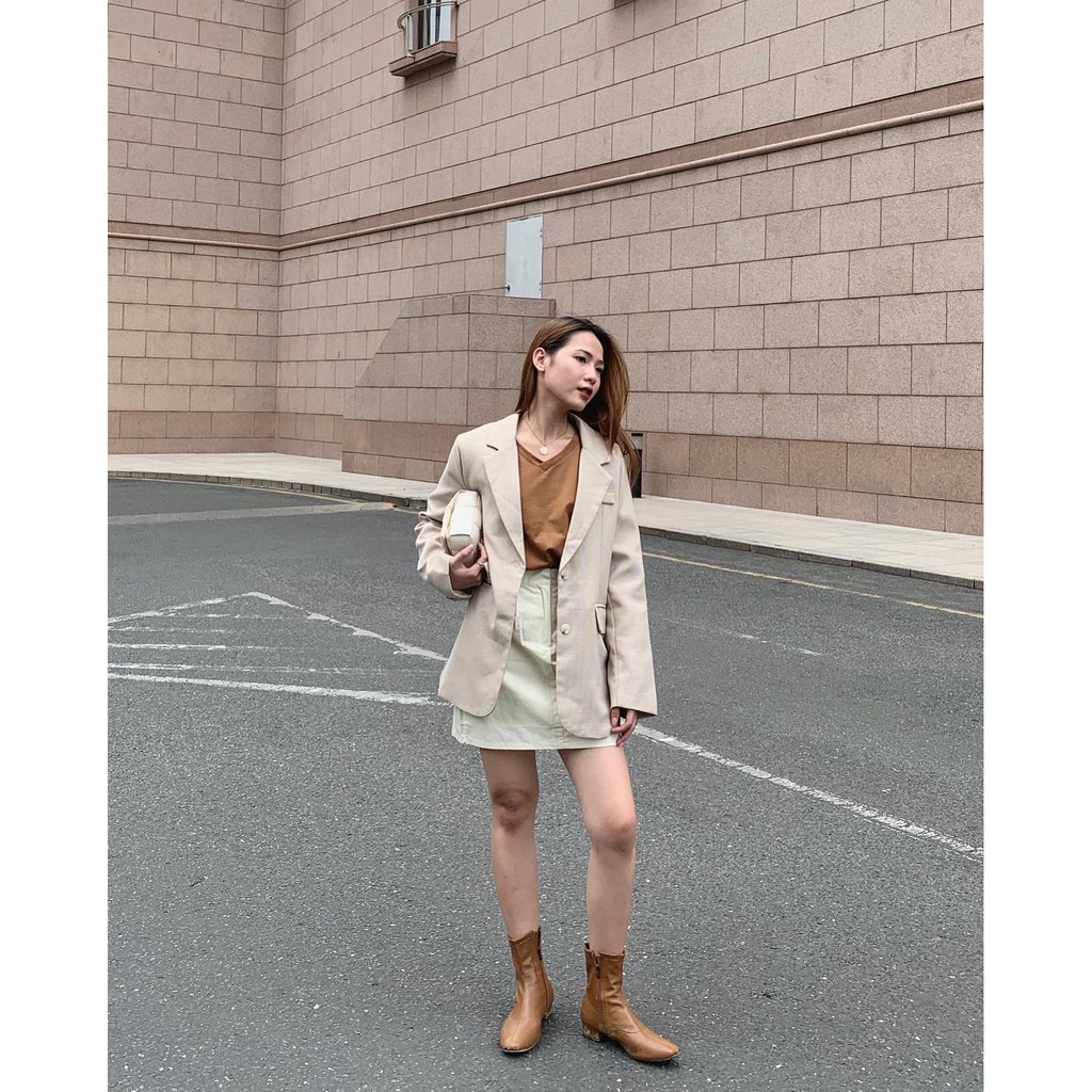 Áo Blazer Nữ Brownie Check Print Blazer | HQ2597 | Lana Official