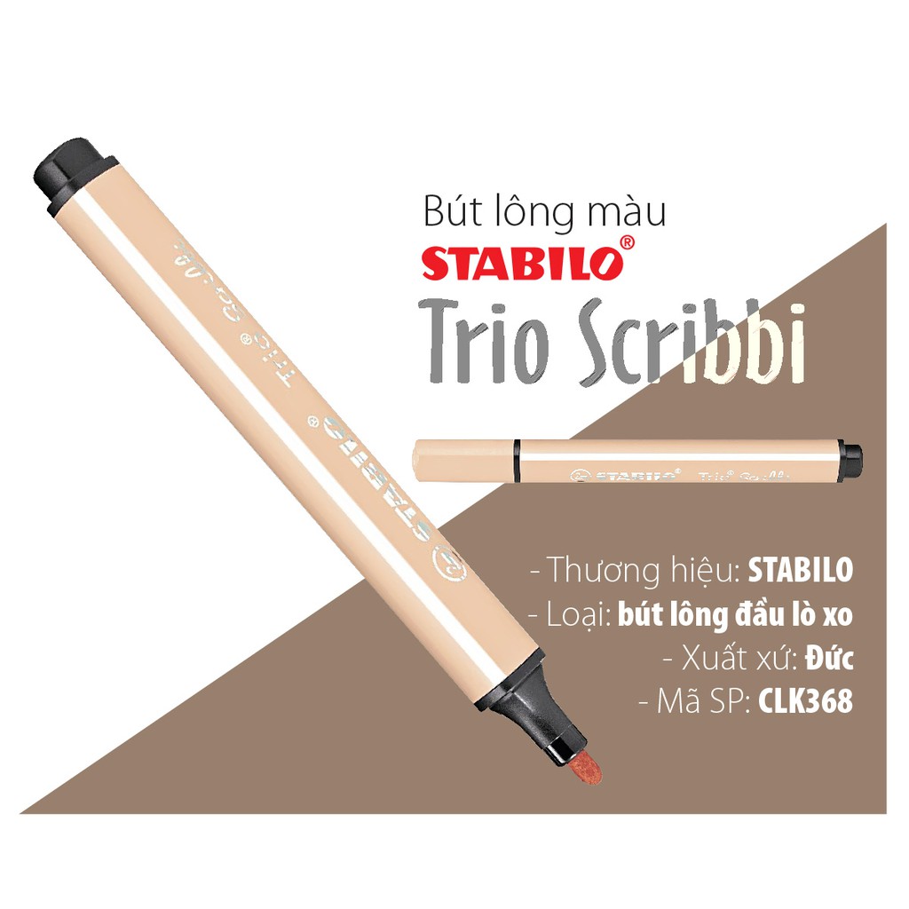 Bút lông màu STABILO Trio Scribbi 12 màu/hộp (CLK368-12C)