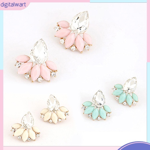 Khuyên Tai Giọt Nước Đính Đá Phong Cách Hàn Quốc Thanh Lịch Dành Cho Nữ