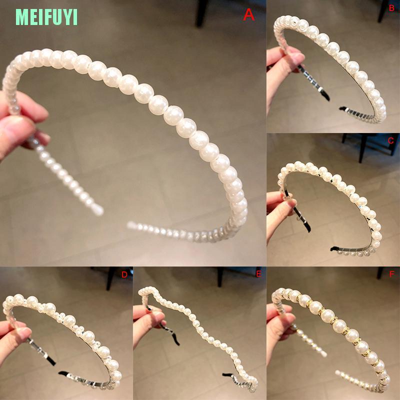 Băng Đô Cài Tóc Đính Ngọc Trai Đơn Giản Cho Nữ
