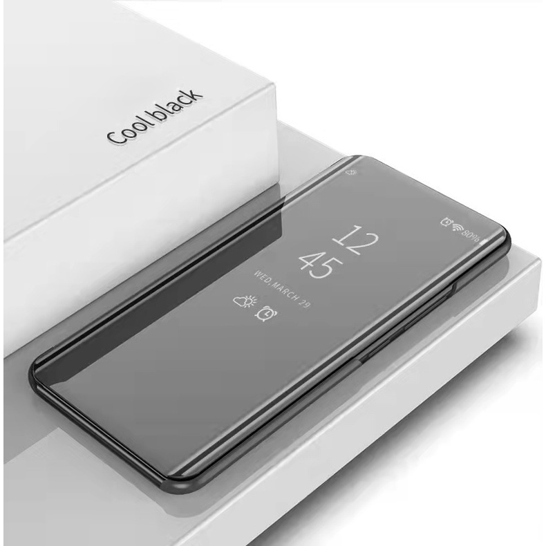 Bao Da Điện Thoại PU Nắp Lật Mặt Gương Thông Minh Cho Samsung Galaxy S 22 S22 Ultra Plus S22Ultra S22+ 5G 2022