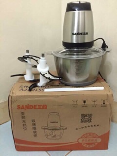 Máy xay thịt Sande cối 2L( thủy tinh và inox)